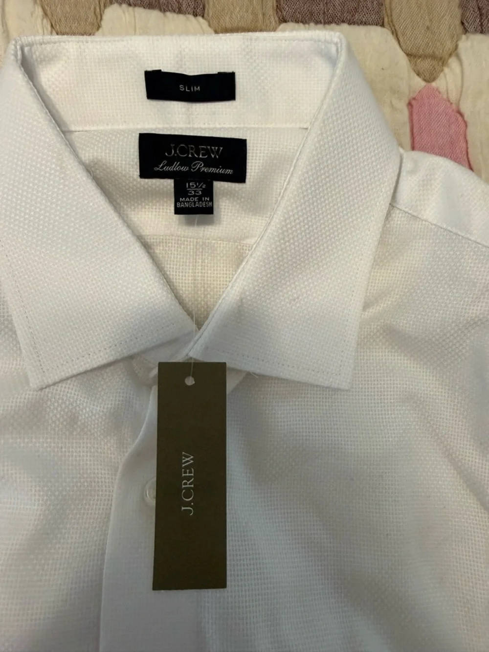 J. Crew Men’s Ludlow Premium Dobby 100% Cotton Button Down Dress Shirt NWT XL